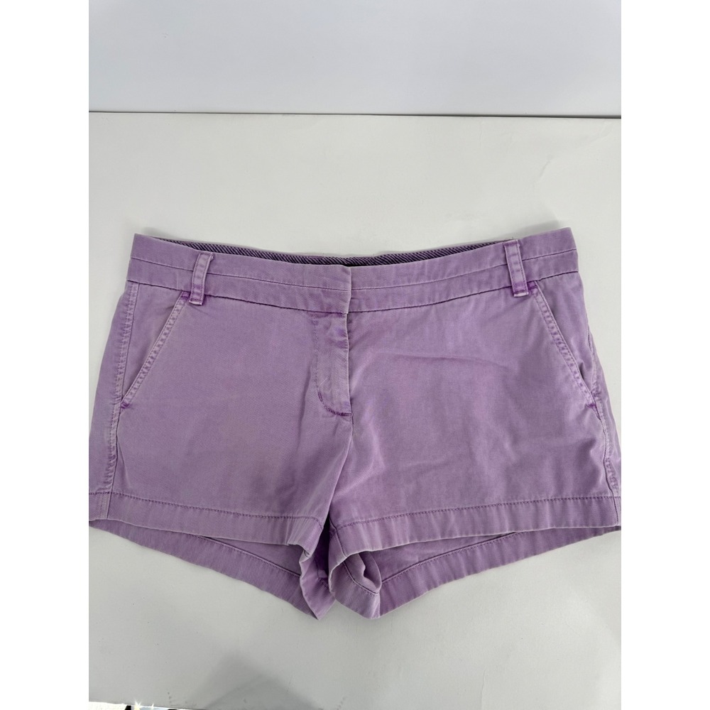 J.Crew Womens Purple Garment Dyed Chino Shorts Mid Rise Size 10 Lavender Summer